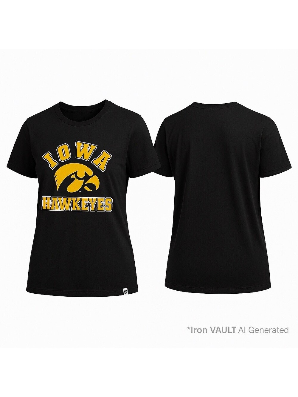 Iowa Hawkeyes Womens 1X Black T-Shirt ’47 Brand College NCAA Graphic Tee